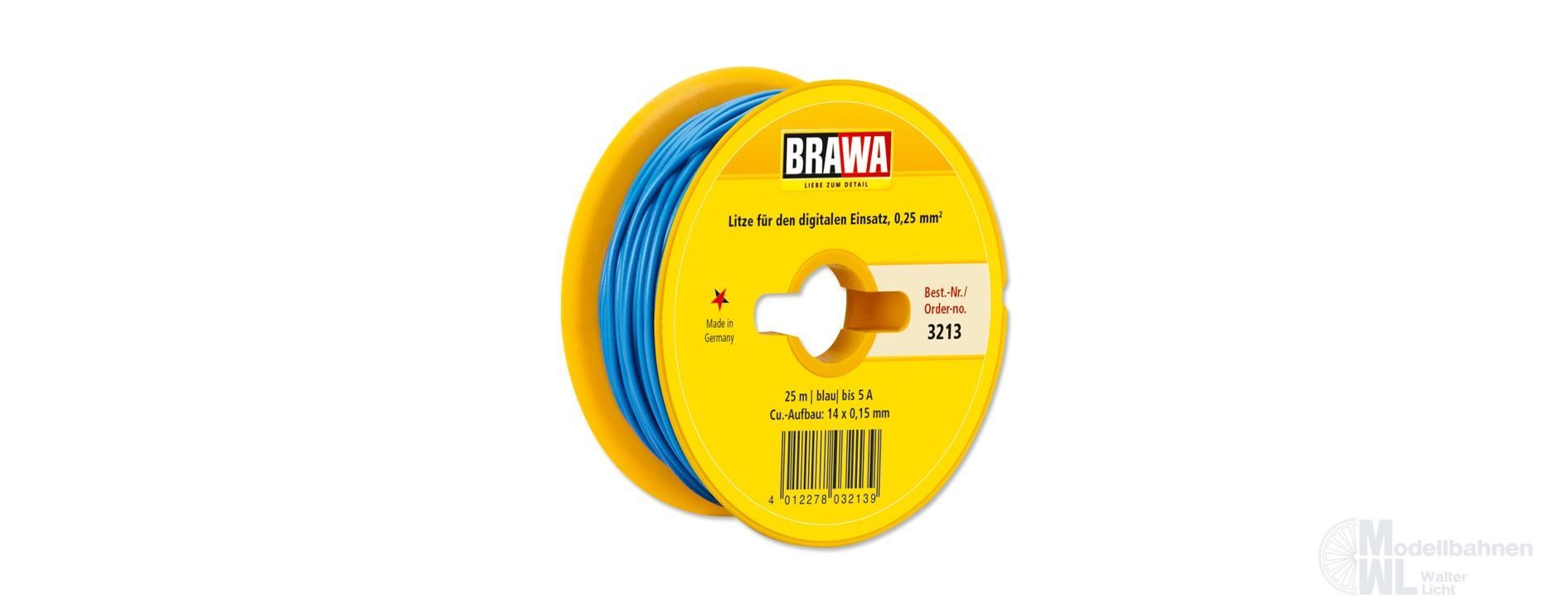 3210 - 3213 Brawa 3213 - Einzelader 0,25 qmm blau 25 Meter